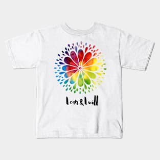 I can and I will mandala rainbow colors Kids T-Shirt